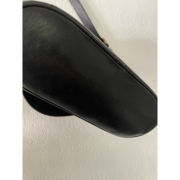 Vintage Coach Flap Messenger Crossbody Leather Womens Med Black Leather Strap - Picture 9 of 12